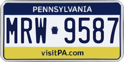 PA license plate MRW9587