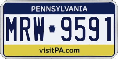 PA license plate MRW9591