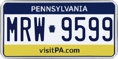 PA license plate MRW9599