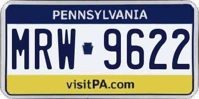 PA license plate MRW9622