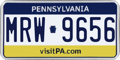 PA license plate MRW9656