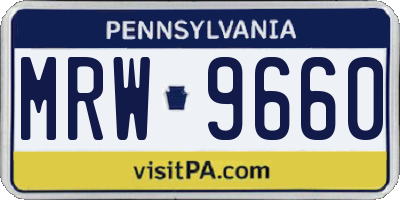 PA license plate MRW9660