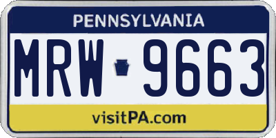 PA license plate MRW9663