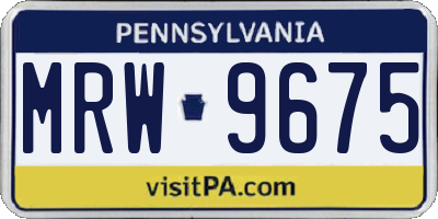 PA license plate MRW9675