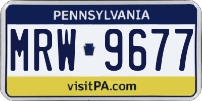 PA license plate MRW9677