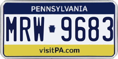 PA license plate MRW9683