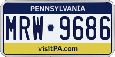 PA license plate MRW9686