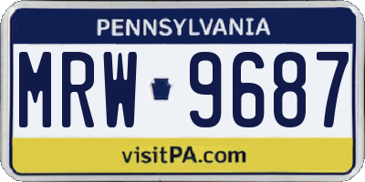 PA license plate MRW9687