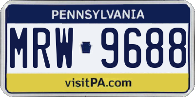 PA license plate MRW9688