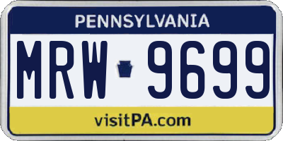 PA license plate MRW9699