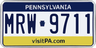 PA license plate MRW9711