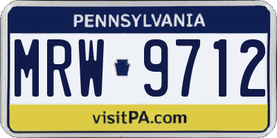 PA license plate MRW9712
