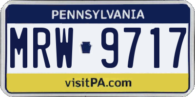 PA license plate MRW9717