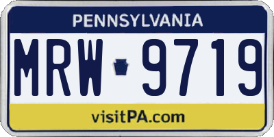 PA license plate MRW9719
