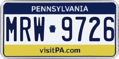 PA license plate MRW9726