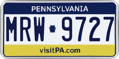 PA license plate MRW9727