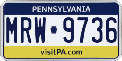 PA license plate MRW9736
