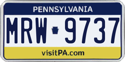 PA license plate MRW9737