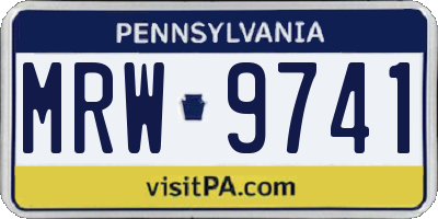PA license plate MRW9741