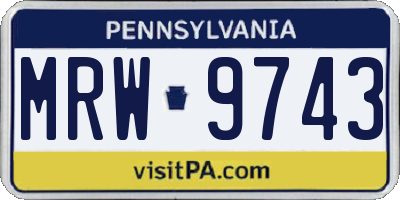PA license plate MRW9743