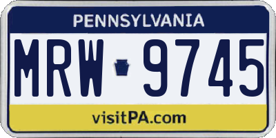 PA license plate MRW9745
