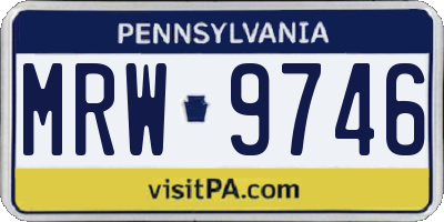 PA license plate MRW9746