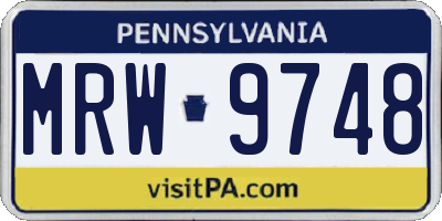 PA license plate MRW9748