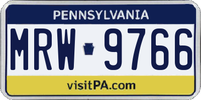 PA license plate MRW9766
