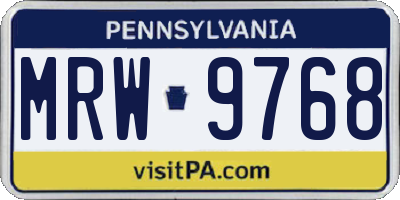 PA license plate MRW9768