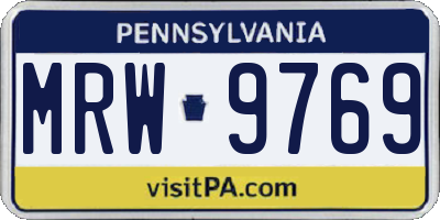 PA license plate MRW9769