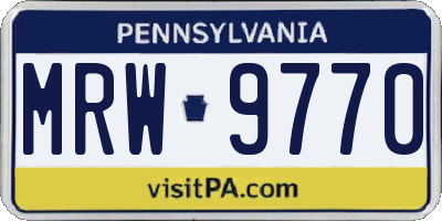 PA license plate MRW9770