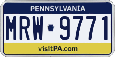 PA license plate MRW9771