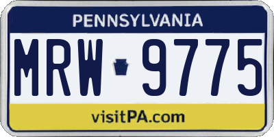 PA license plate MRW9775