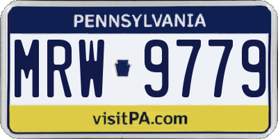 PA license plate MRW9779