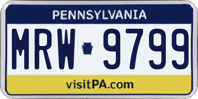PA license plate MRW9799