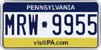 PA license plate MRW9955