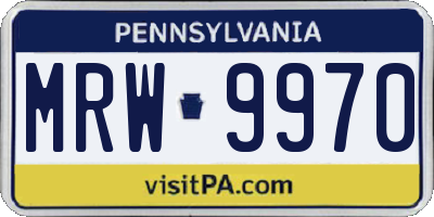 PA license plate MRW9970