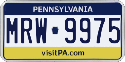 PA license plate MRW9975