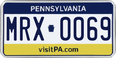 PA license plate MRX0069