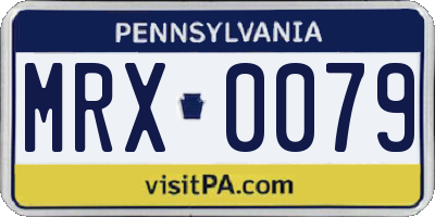 PA license plate MRX0079