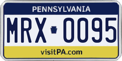 PA license plate MRX0095