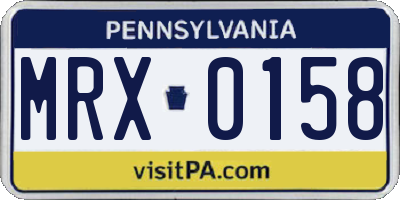 PA license plate MRX0158