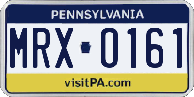 PA license plate MRX0161
