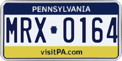 PA license plate MRX0164