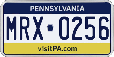 PA license plate MRX0256