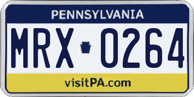 PA license plate MRX0264