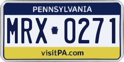 PA license plate MRX0271