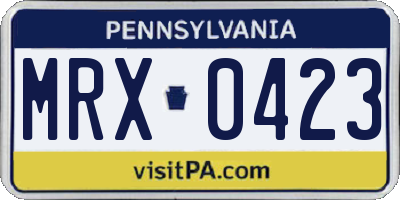 PA license plate MRX0423