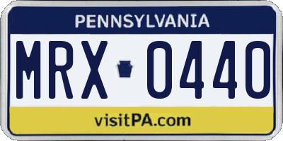 PA license plate MRX0440