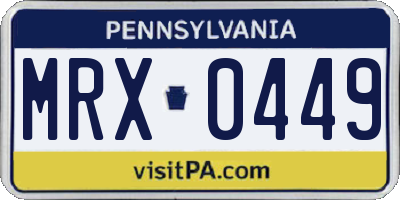 PA license plate MRX0449